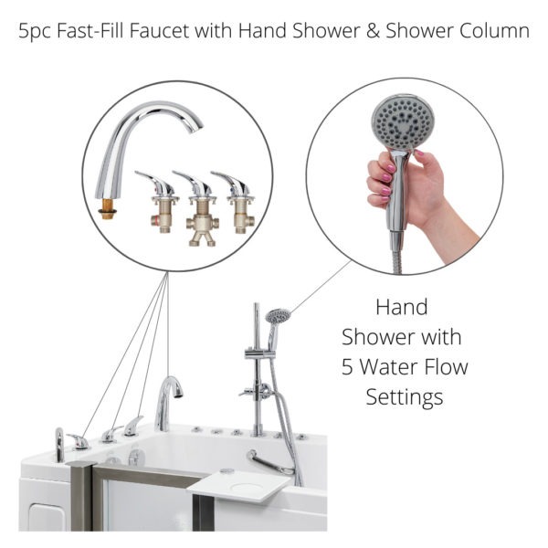 Complete Shower Column For Deck Mounted Faucets